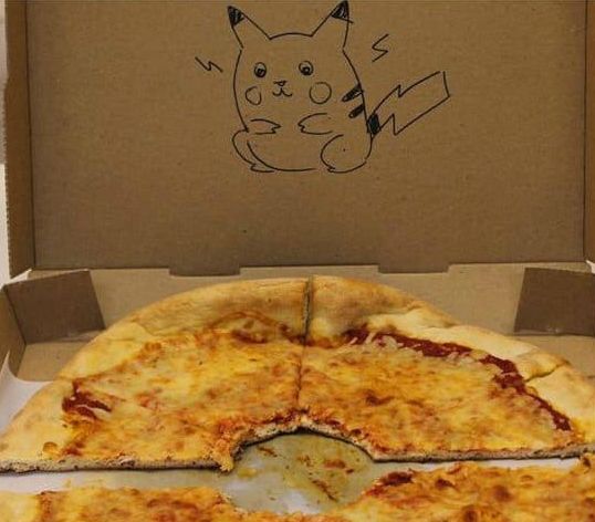 dessin sur une boîte de pizza